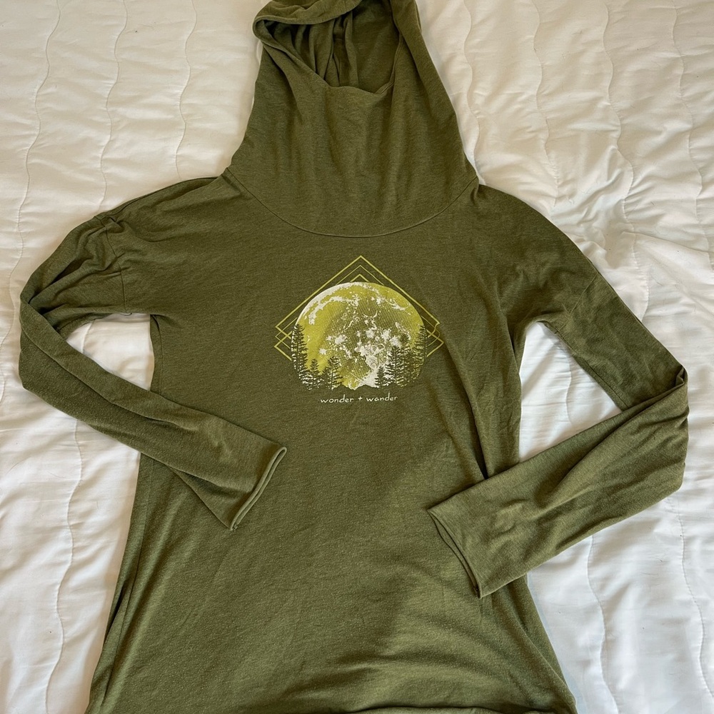 Soul Flower Olive Hooded shirt
